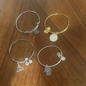 Alex and Ani Silver and Gold Charm Bracelets